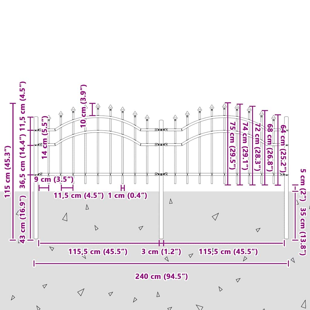 Φράχτης Κήπου Woerden Λευκό 240 x 115 cm