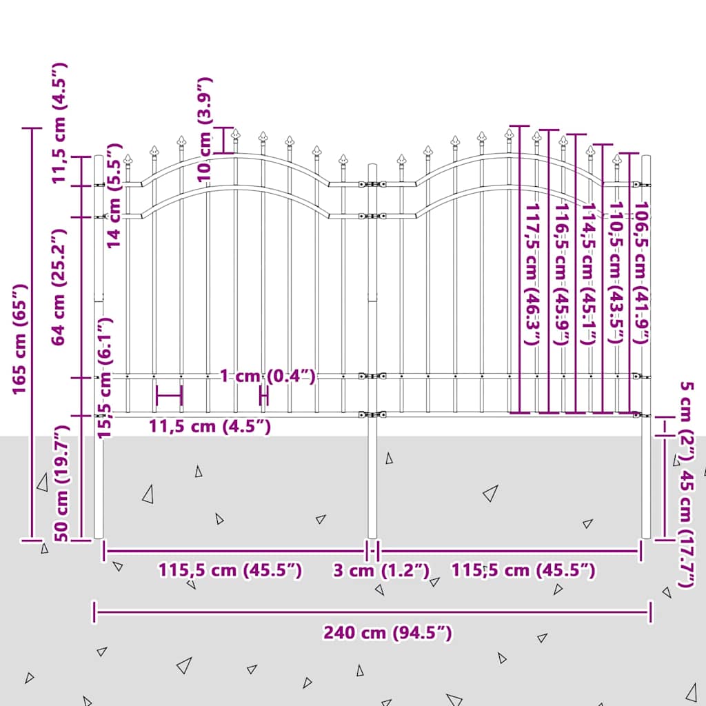 Φράχτης Κήπου Woerden Λευκό 240 x 165 εκ.