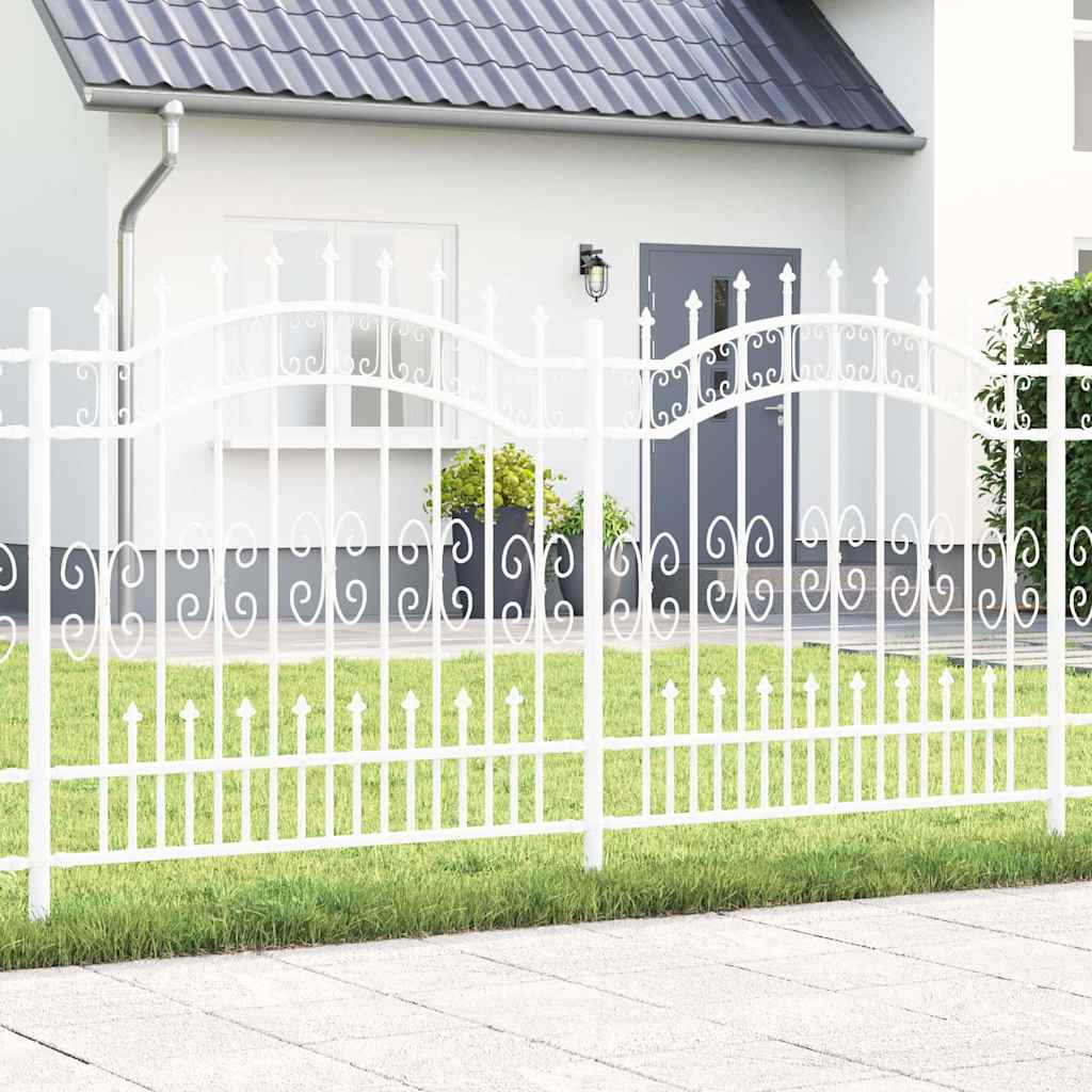 Φράχτης Κήπου Λευκό 240 x 166 εκ Ατσάλι με Επικάλυψη Πούδρας - Pakobazaar