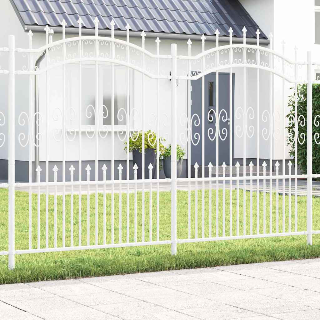 Φράχτης Κήπου Λευκό 240 x 202,5 εκ Ατσάλι με Επικάλυψη Πούδρας - Pakobazaar