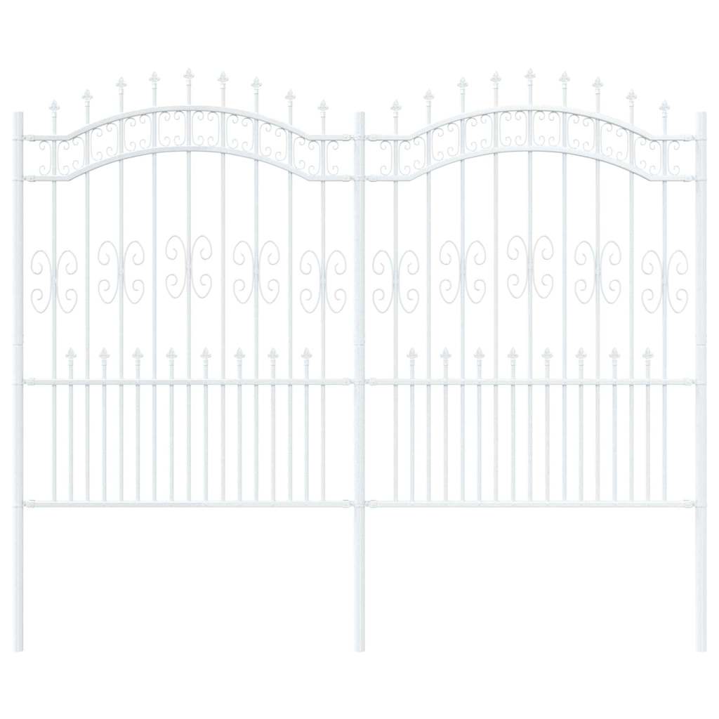 Φράχτης Κήπου Λευκό 240 x 202,5 εκ Ατσάλι με Επικάλυψη Πούδρας - Pakobazaar