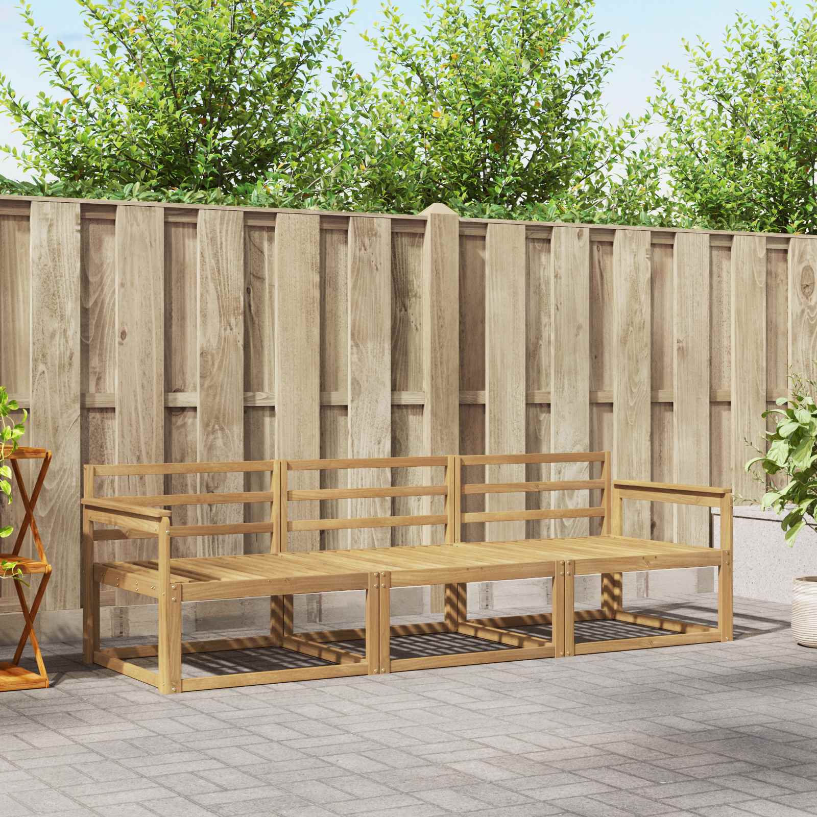 Σειρά Καναπέ Εξωτερικού 3 pcs Λευκό 249,5 x 83 x 73 εκ - Pakobazaar