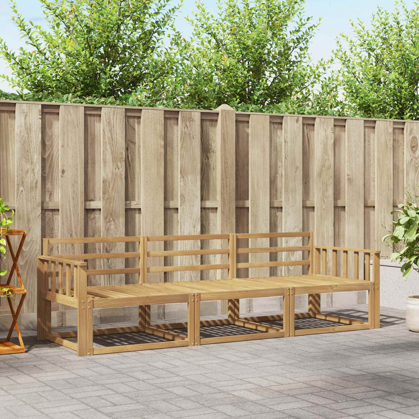 Σειρά Καναπέ Εξωτερικού 3 pcs Λευκό 249,5 x 83 x 73 εκ - Pakobazaar