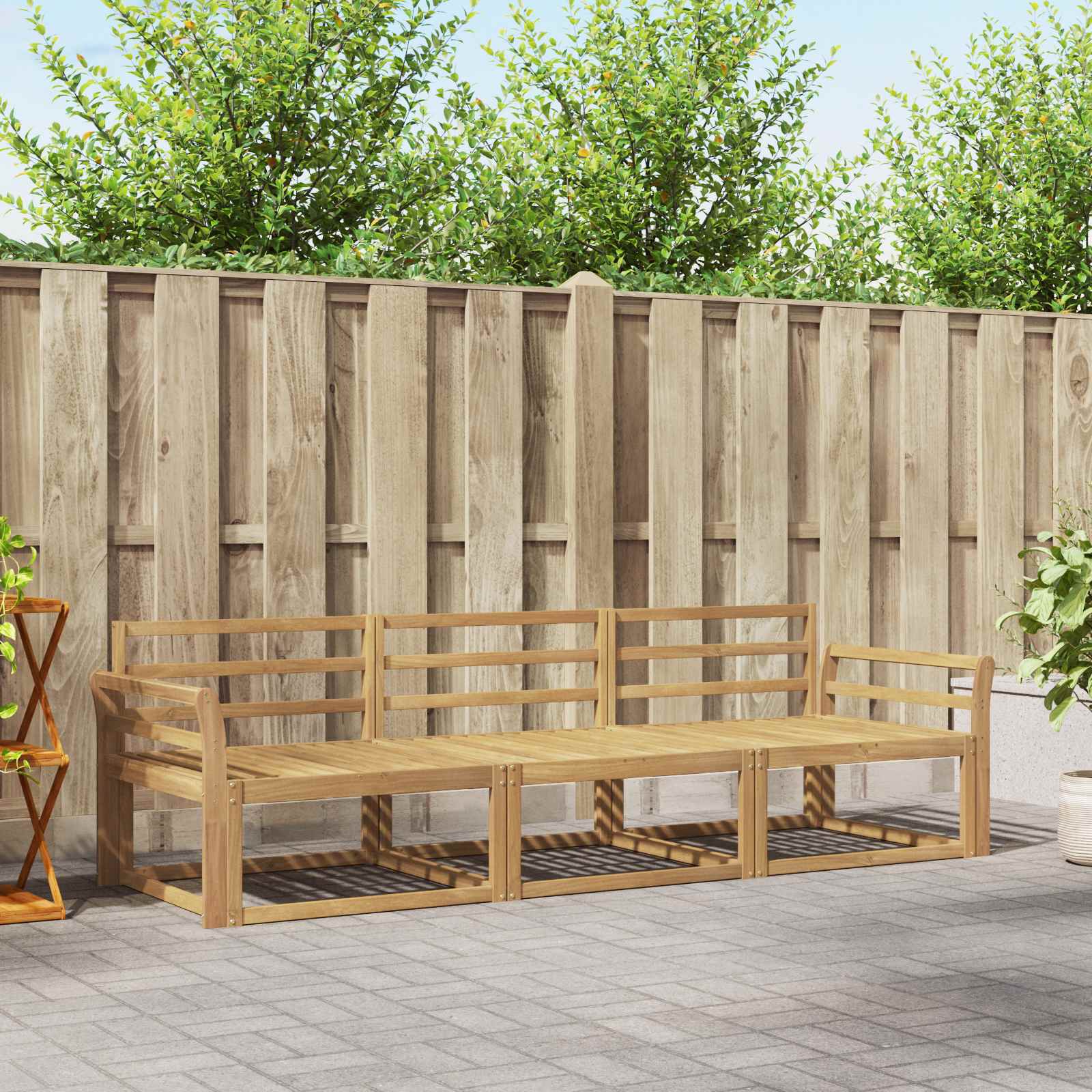 Σειρά Καναπέ Εξωτερικού 3 pcs Λευκό 254 x 83 x 73 εκ - Pakobazaar