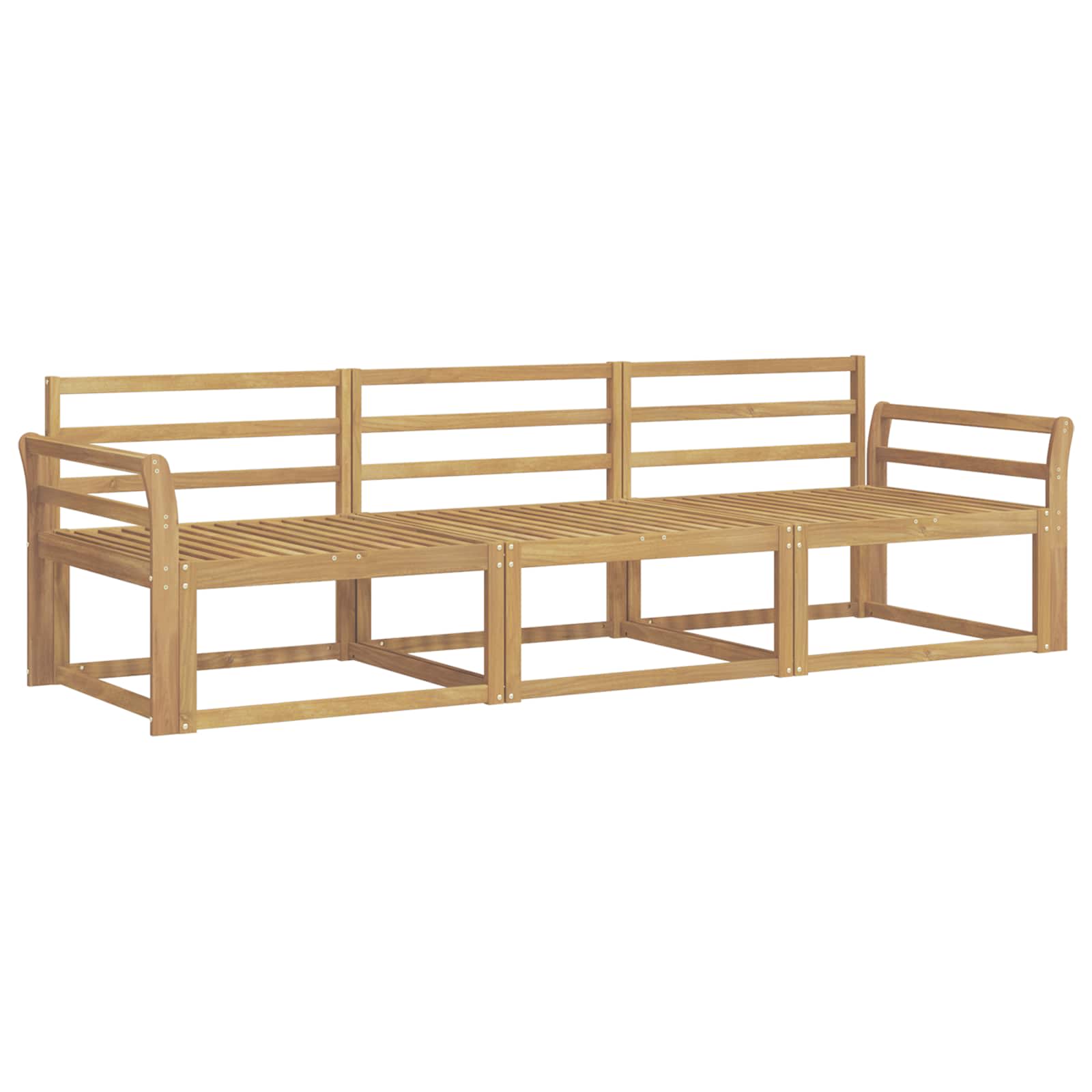 Σειρά Καναπέ Εξωτερικού 3 pcs Λευκό 254 x 83 x 73 εκ - Pakobazaar