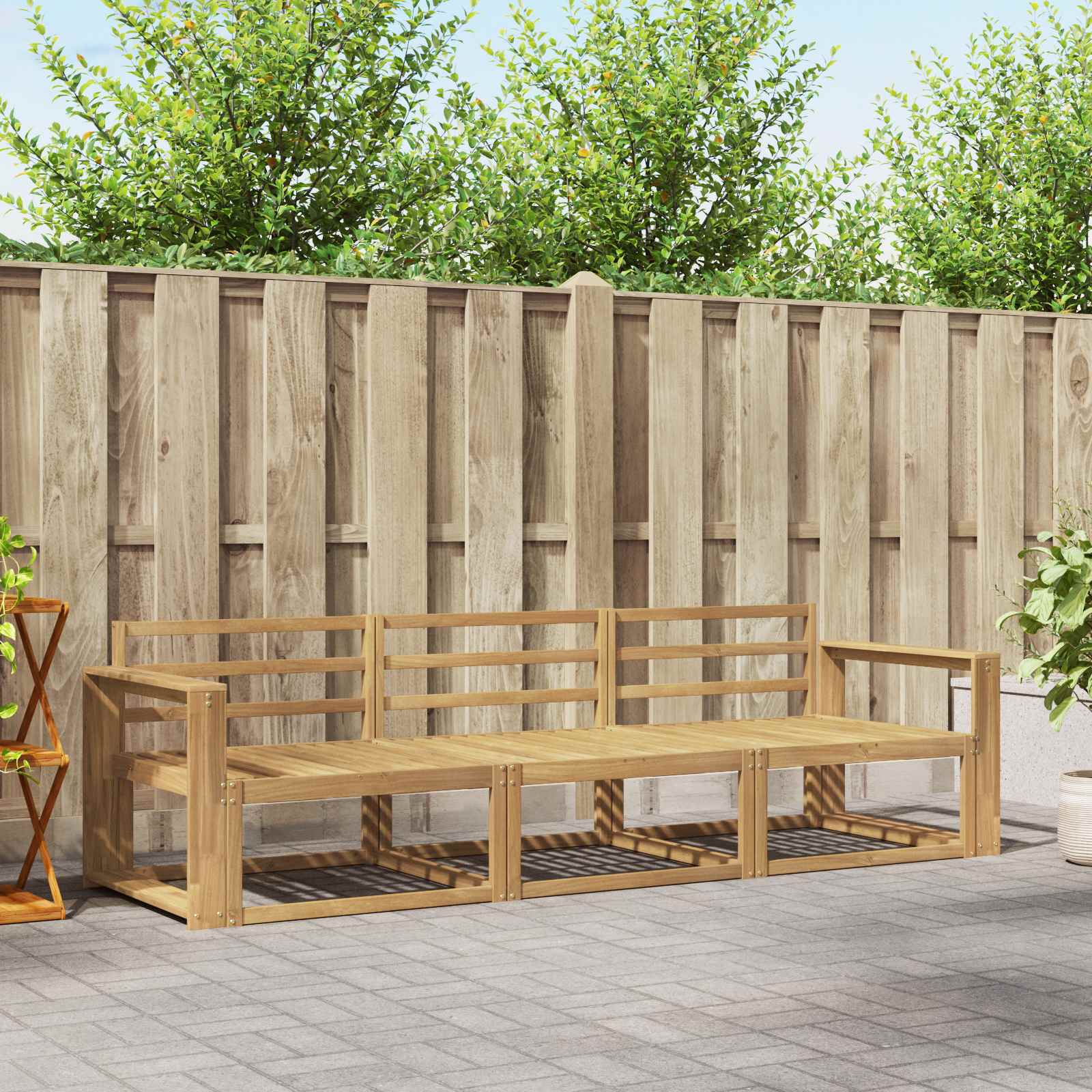 Σειρά Καναπέ Εξωτερικού 3 pcs Λευκό 257,5 x 83 x 73 εκ - Pakobazaar
