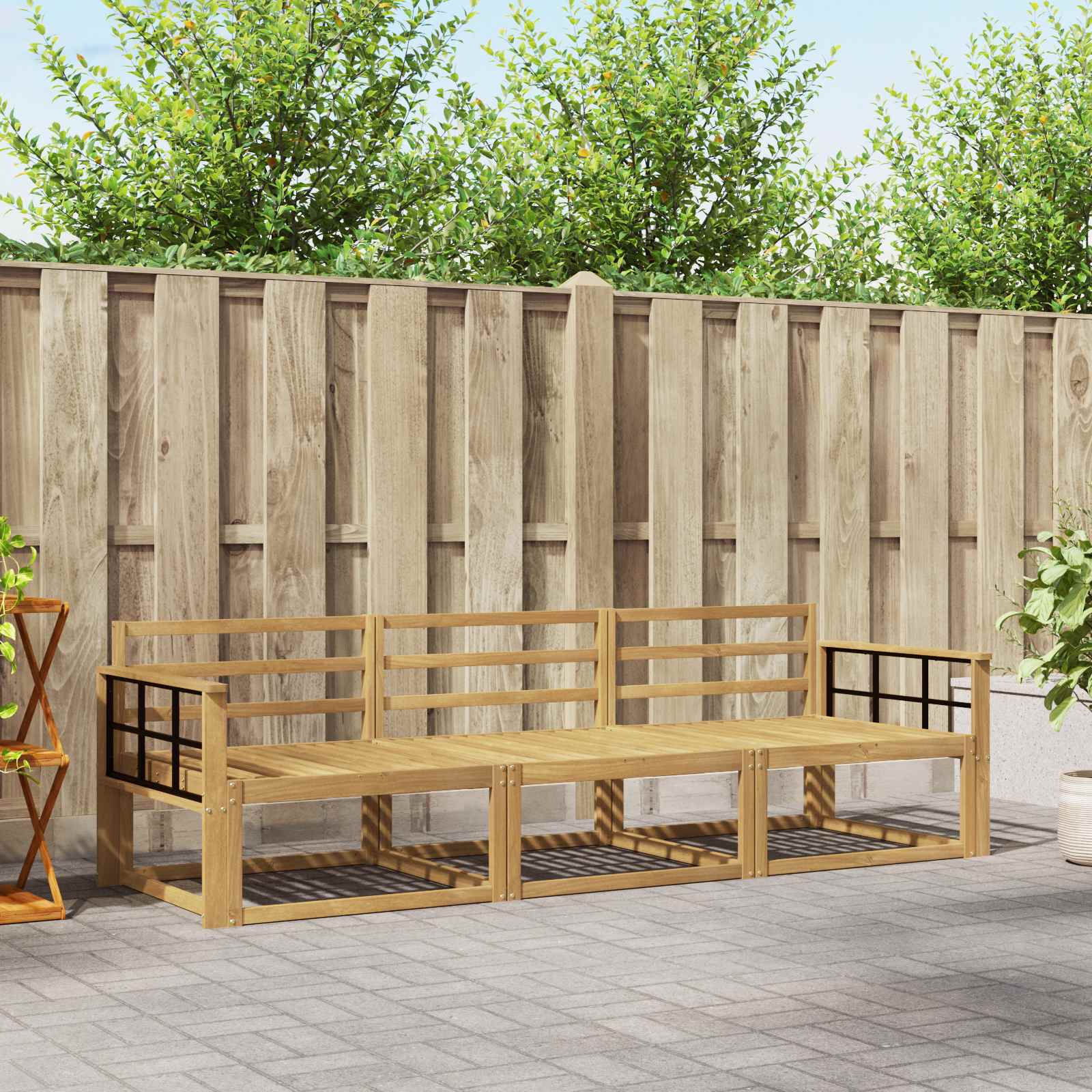Σειρά Καναπέ Εξωτερικού 3 pcs Λευκό 249,5 x 83 x 73 εκ - Pakobazaar