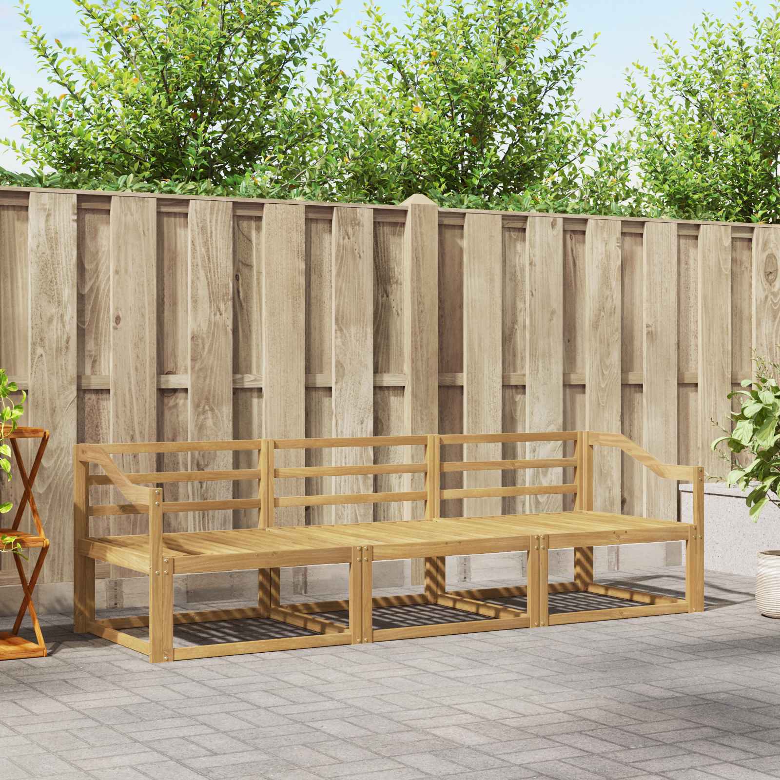 Σειρά Καναπέ Εξωτερικού 3 pcs Λευκό 245,5 x 83 x 73 εκ - Pakobazaar