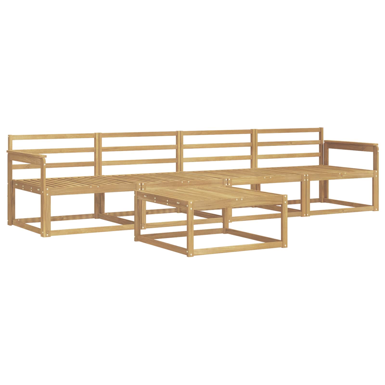 Σειρά Καναπέ Εξωτερικού 5 pcs Λευκό 79 x 79 x 37 εκ - Pakobazaar