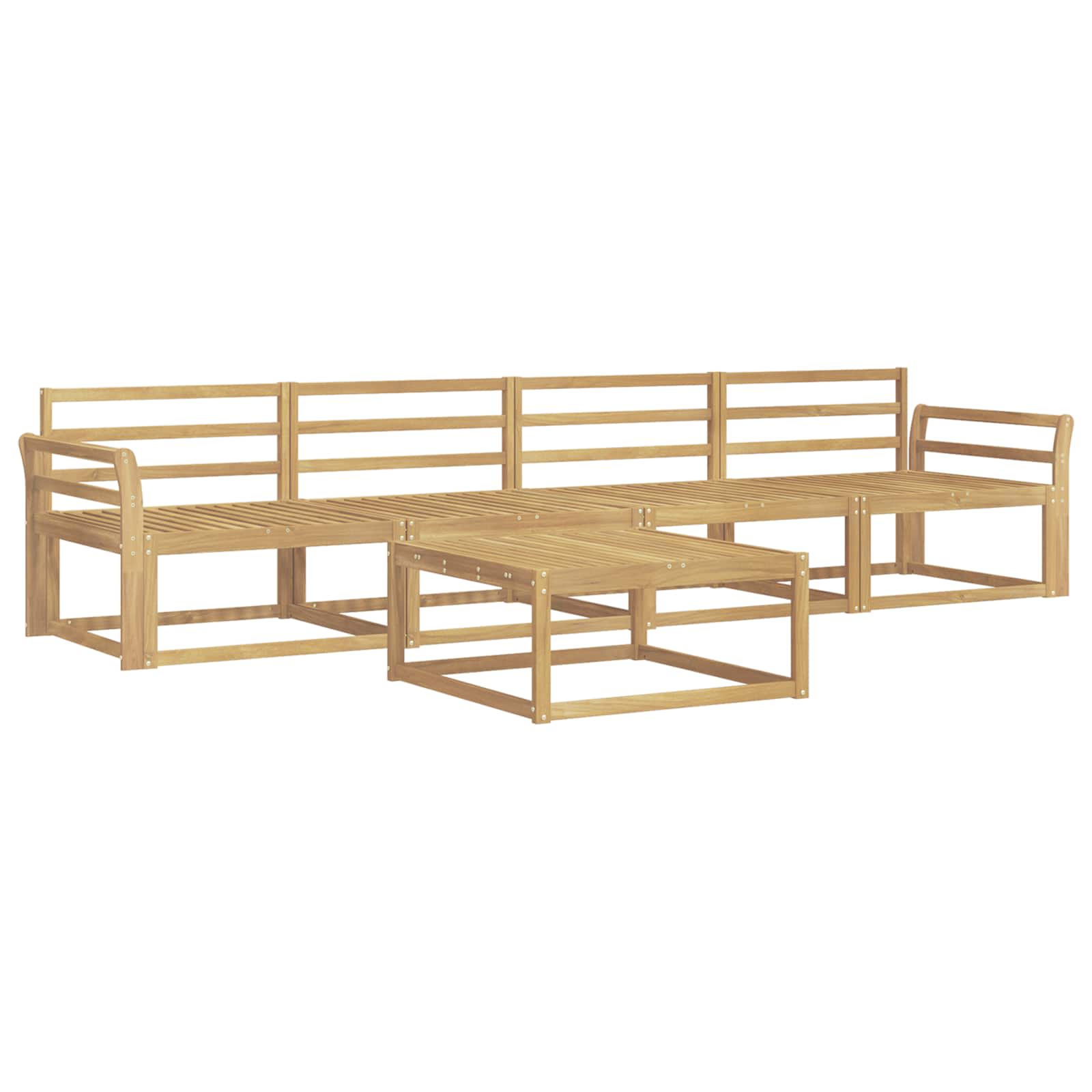 Σειρά Καναπέ Εξωτερικού 5 pcs Λευκό 79 x 79 x 37 εκ - Pakobazaar