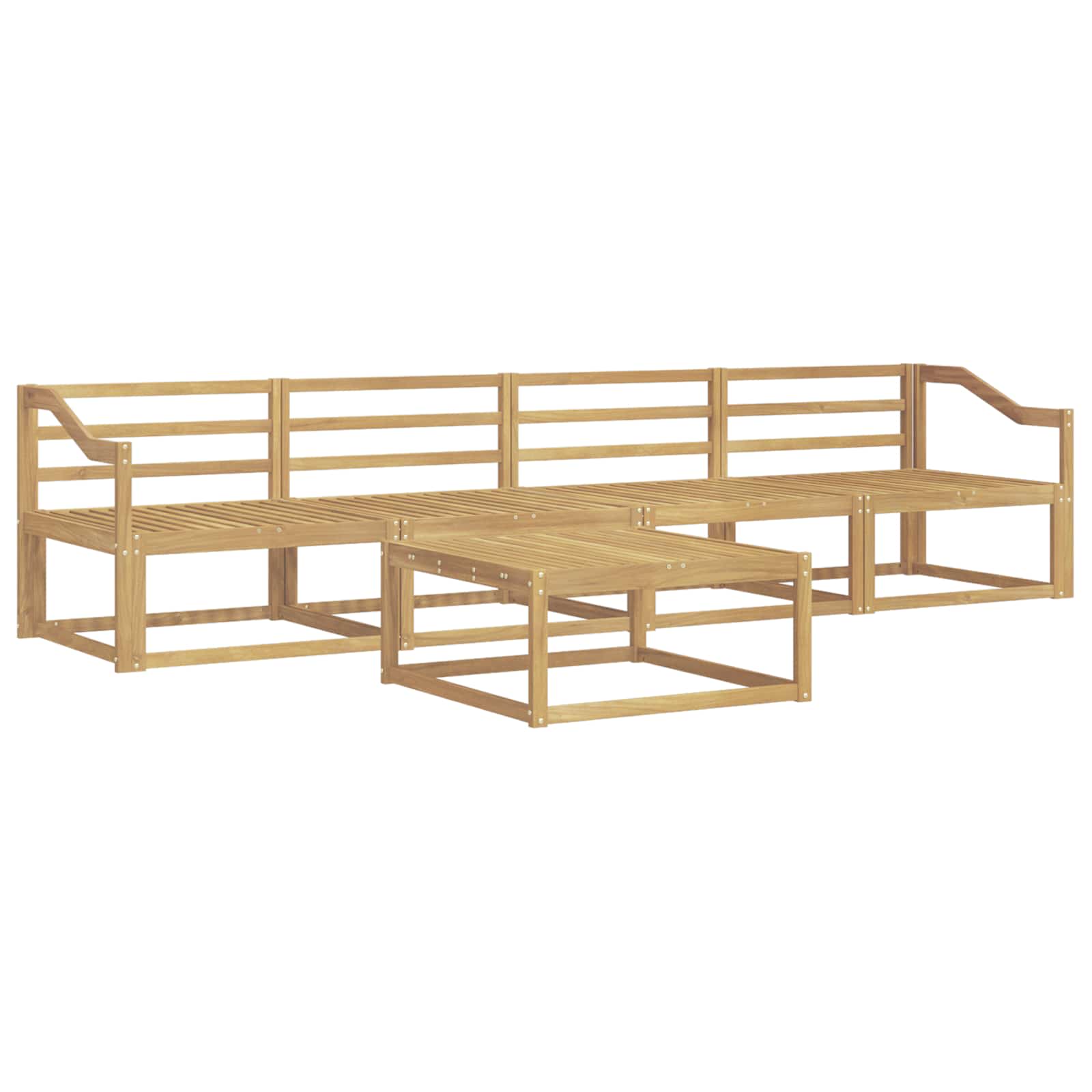Σειρά Καναπέ Εξωτερικού 5 pcs Λευκό 79 x 79 x 37 εκ - Pakobazaar