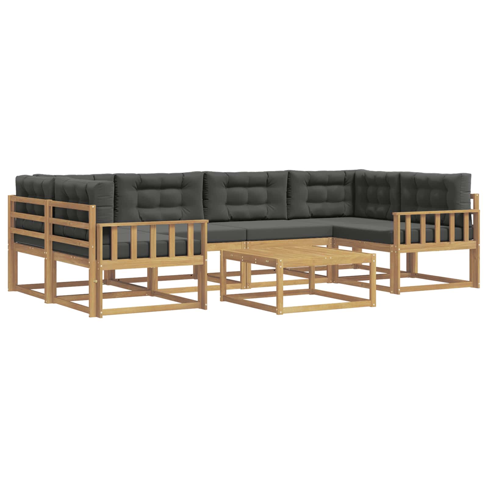 Σειρά Καναπέ Εξωτερικού με μαξιλάρι 5 pcs Άσπρο και Ανθρακί - Pakobazaar