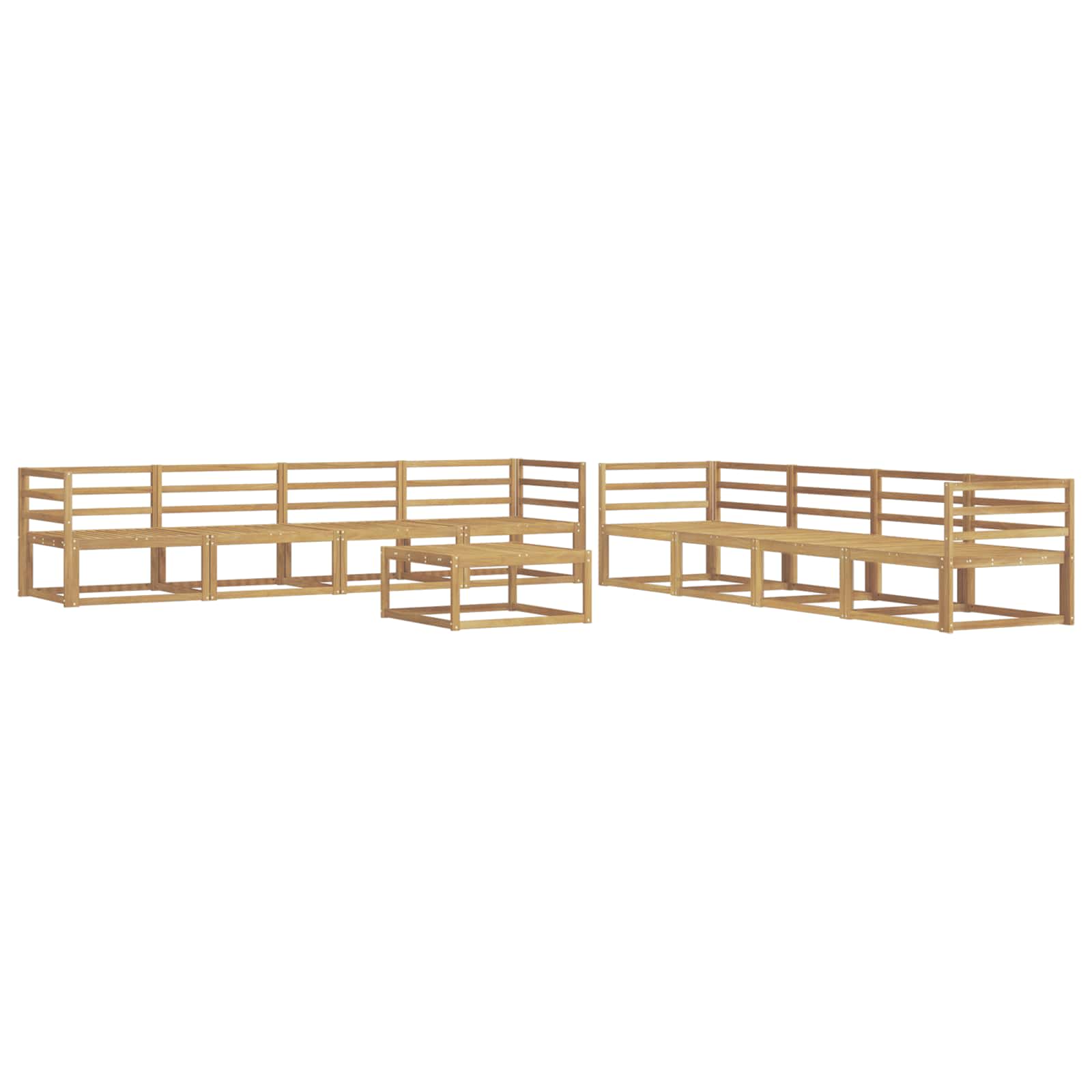 Σειρά Καναπέ Εξωτερικού 9 pcs Λευκό 79 x 79 x 37 εκ - Pakobazaar
