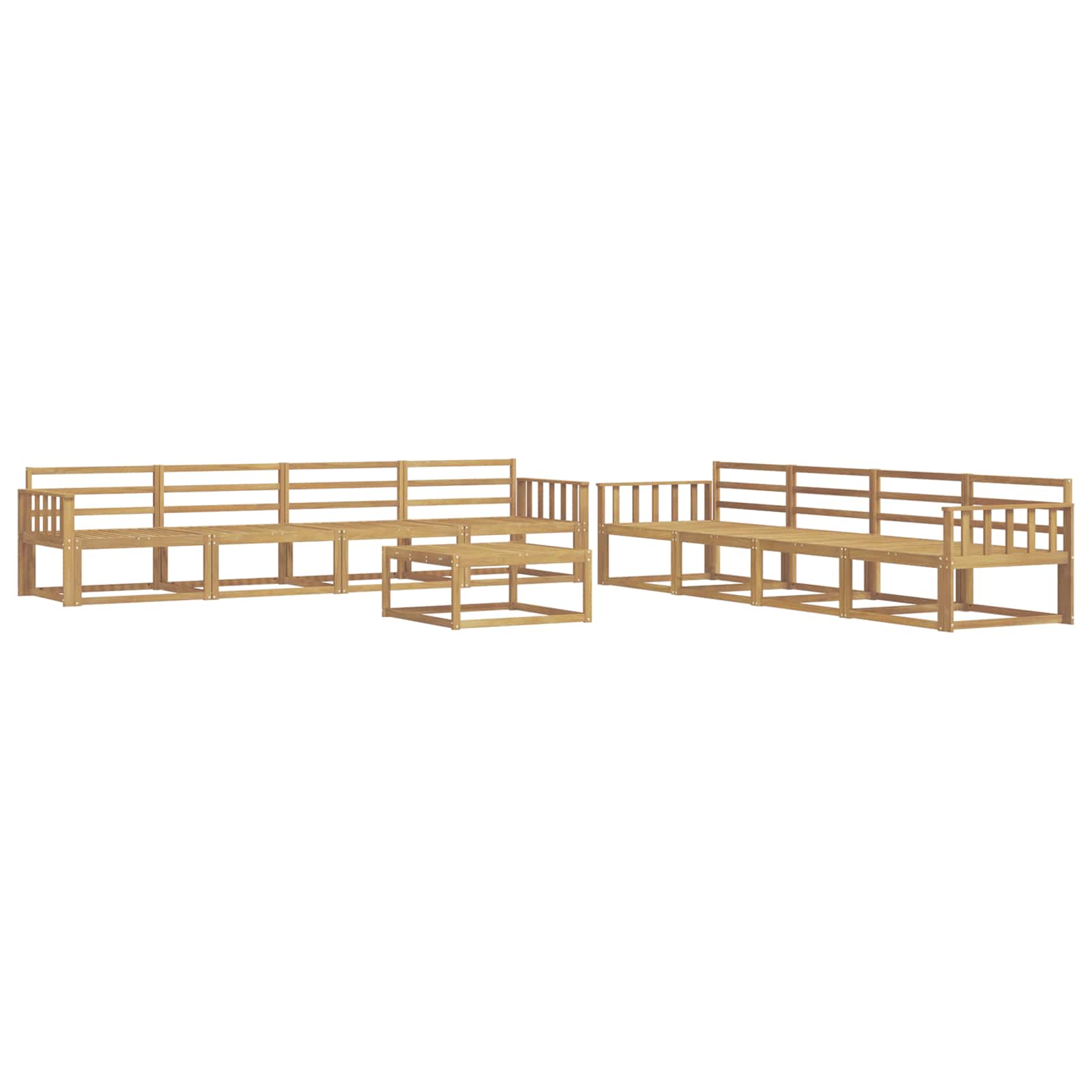 Σειρά Καναπέ Εξωτερικού 9 pcs Λευκό 79 x 79 x 37 εκ - Pakobazaar