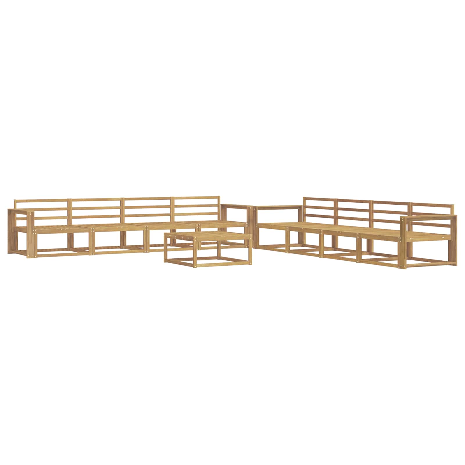 Σειρά Καναπέ Εξωτερικού 9 pcs Λευκό 79 x 79 x 37 εκ - Pakobazaar