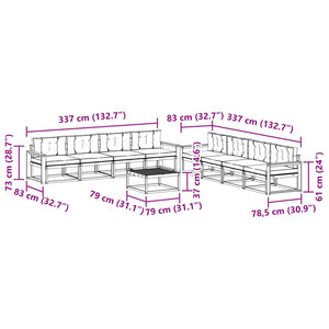Σειρά Καναπέ Εξωτερικού 9 pcs Λευκό και Μπεζ 79 x 79 x 37 εκ - Pakobazaar