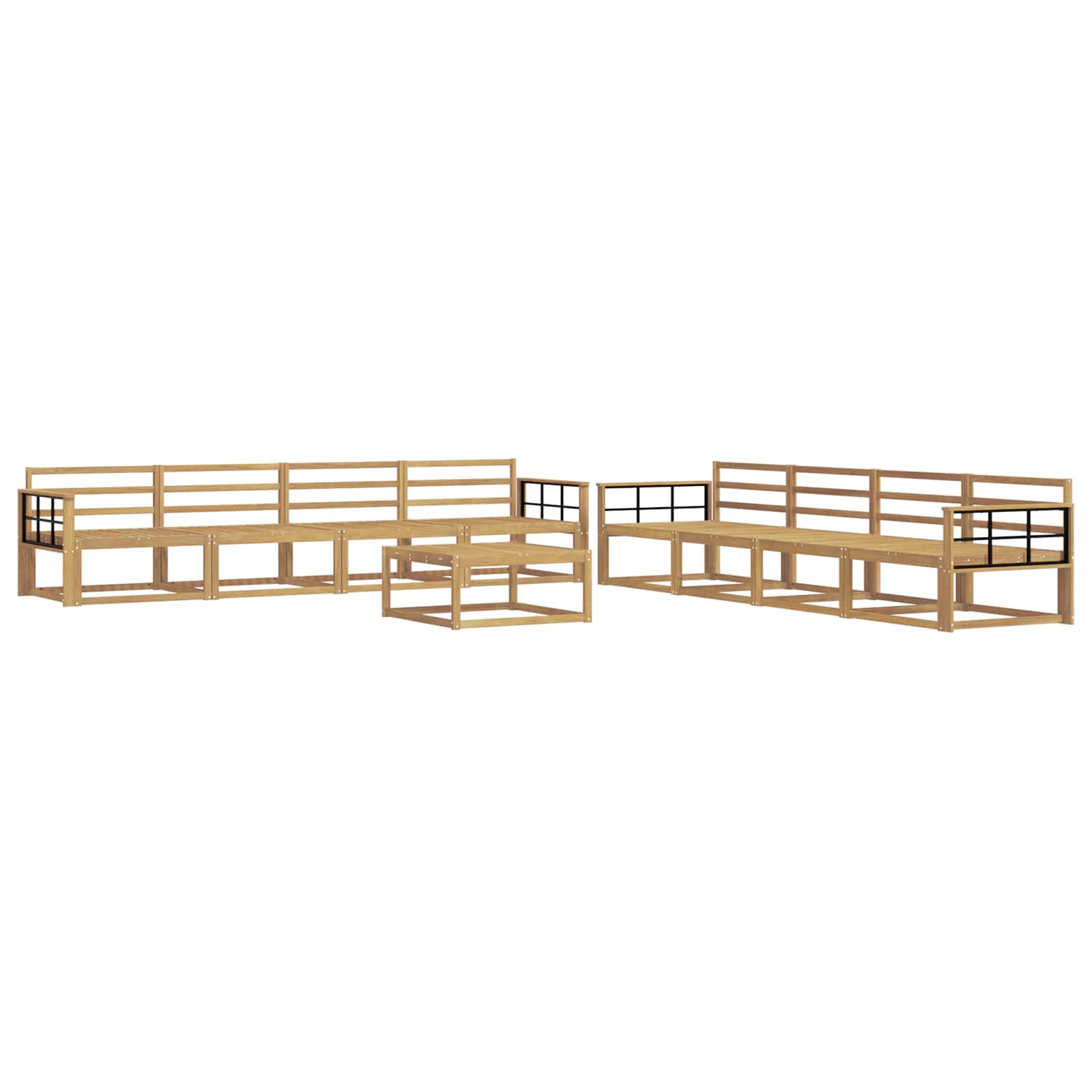 Σειρά Καναπέ Εξωτερικού 9 pcs Λευκό 79 x 79 x 37 εκ - Pakobazaar