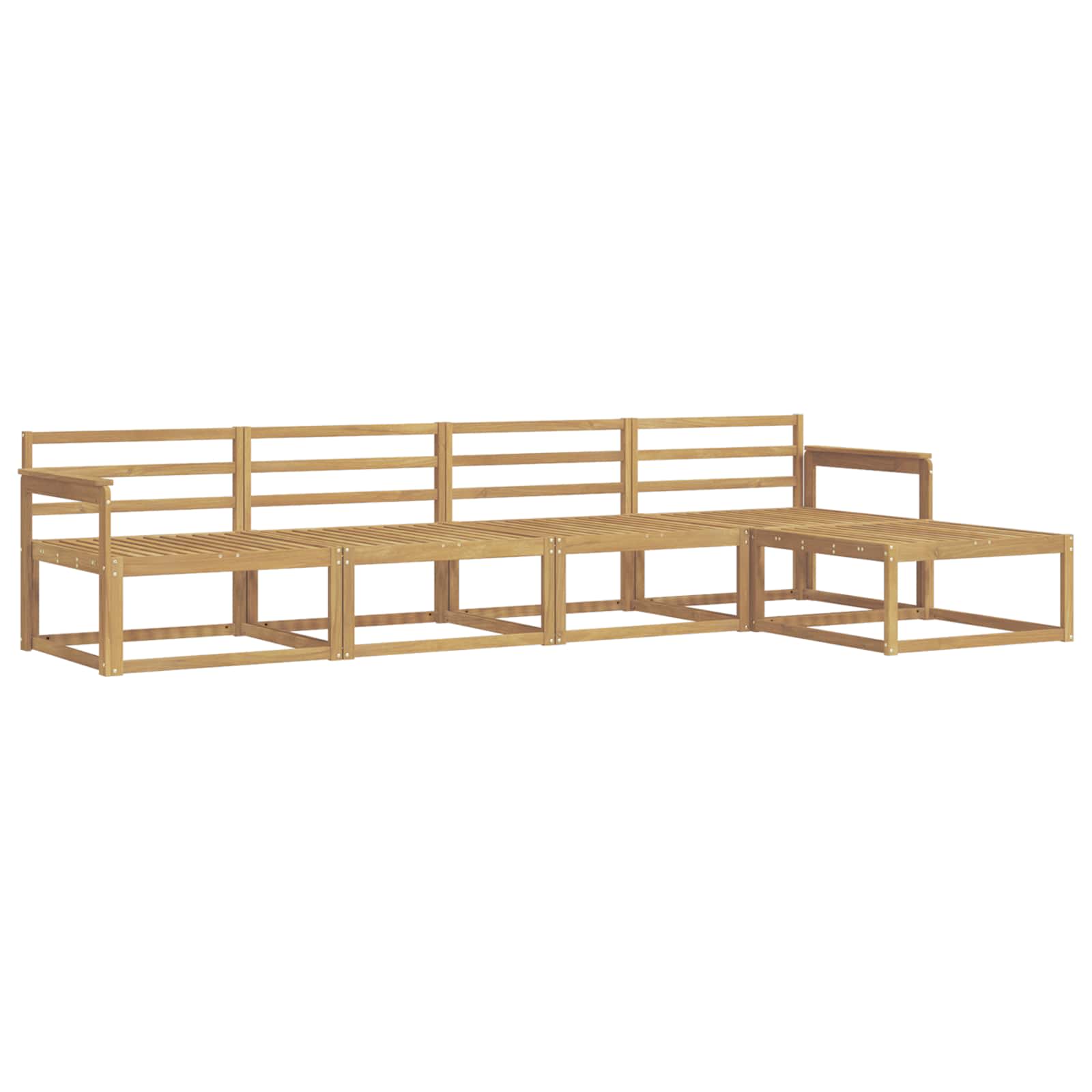 Σειρά Καναπέ Εξωτερικού 5 pcs Λευκό 329 x 162,5 x 73 εκ - Pakobazaar