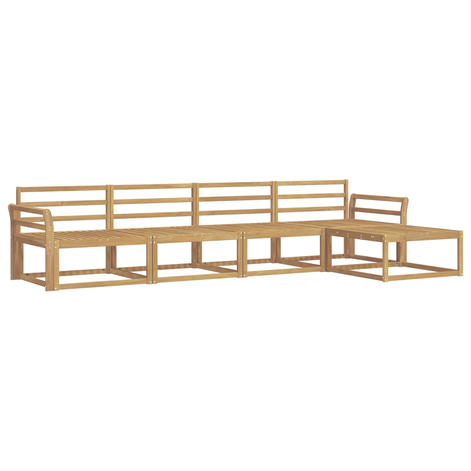 Σειρά Καναπέ Εξωτερικού 5 pcs Λευκό 333 x 162,5 x 73 εκ - Pakobazaar