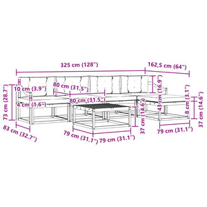 Σειρά Καναπέ Εξωτερικού 6 pcs Λευκό και Κρεμ 79 x 79 x 37 εκ - Pakobazaar