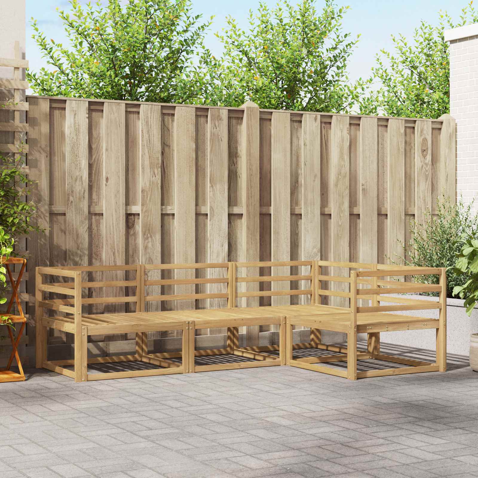 Σειρά Καναπέ Εξωτερικού 4 pcs Λευκό 245,5 x 166,5 x 73 εκ - Pakobazaar