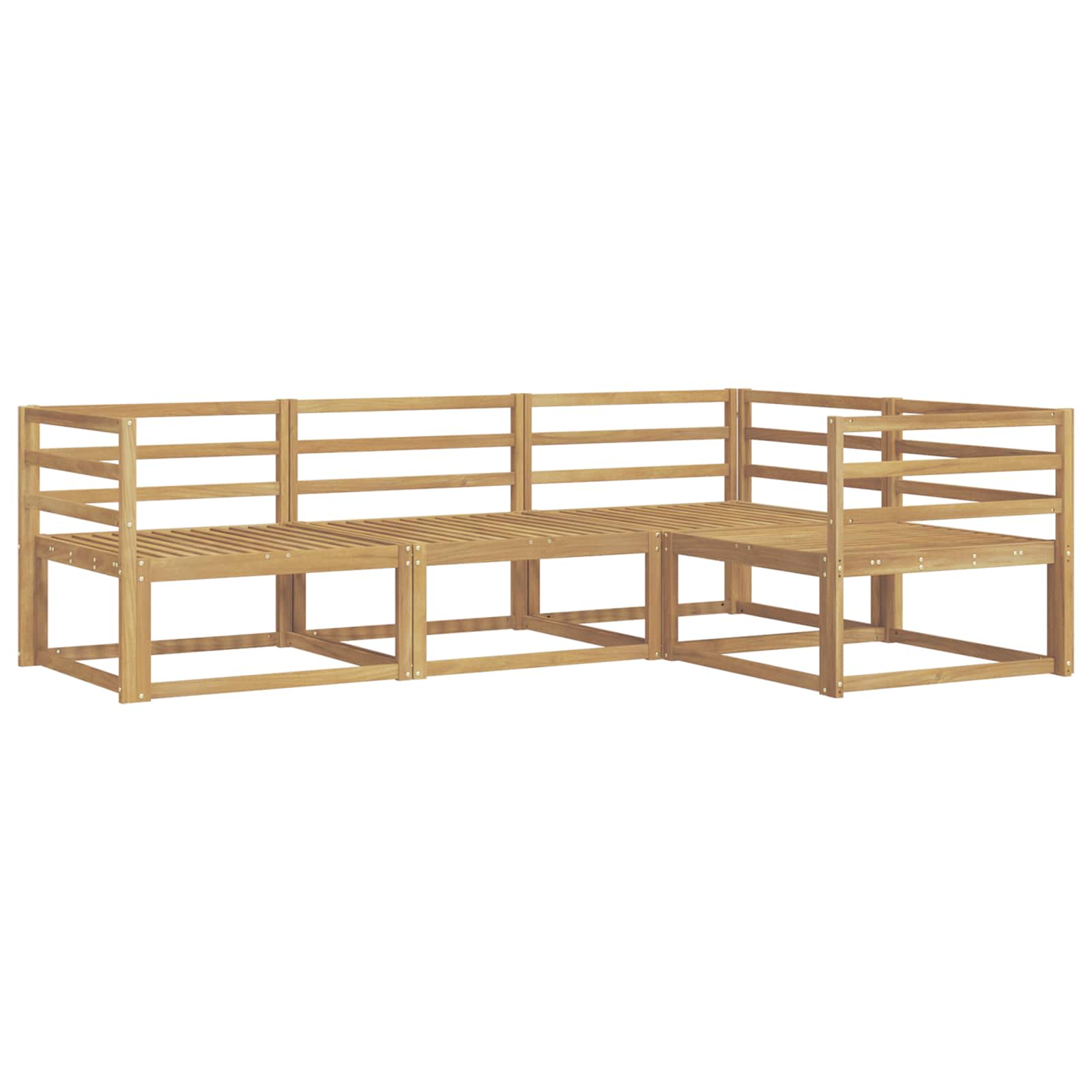 Σειρά Καναπέ Εξωτερικού 4 pcs Λευκό 245,5 x 166,5 x 73 εκ - Pakobazaar