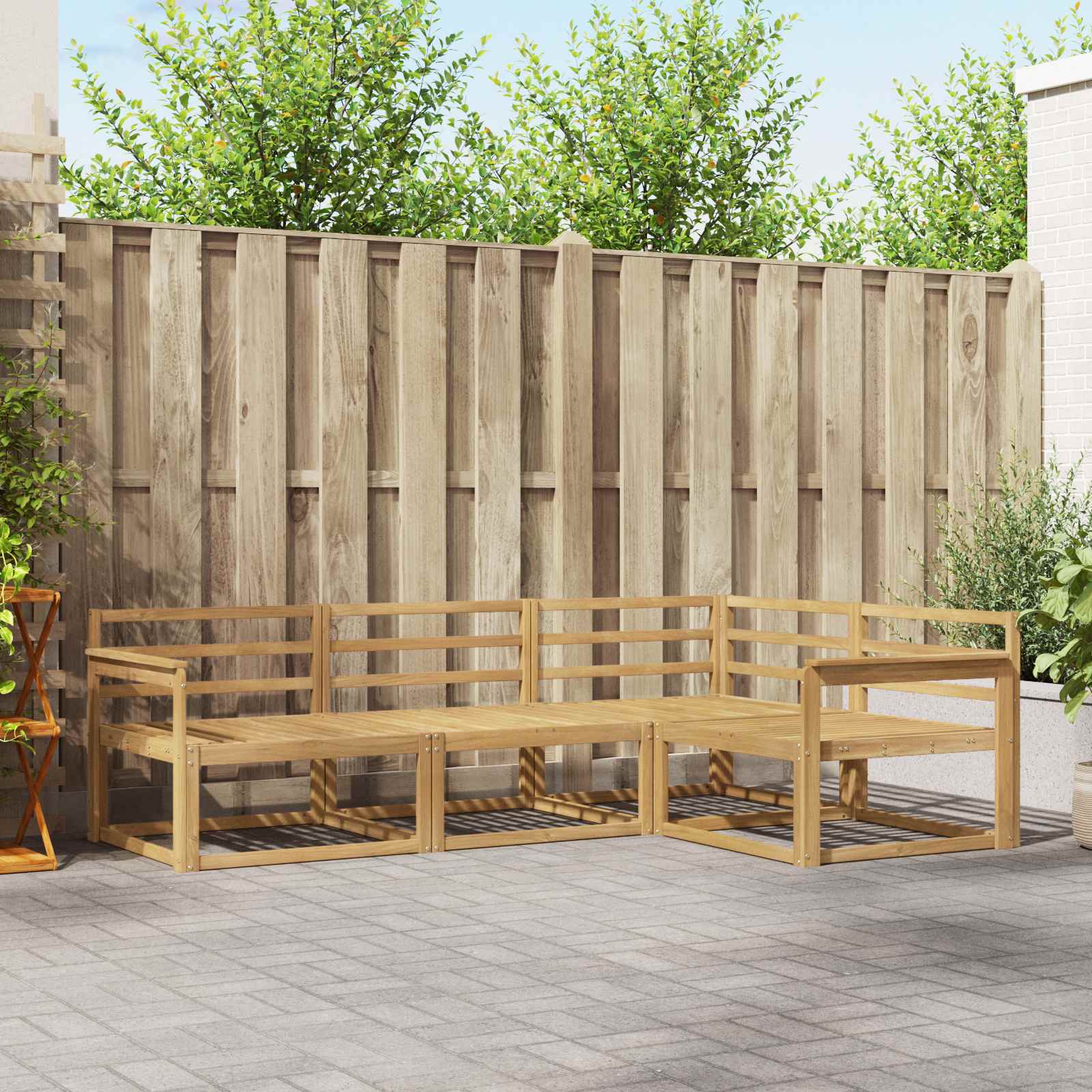 Σειρά Καναπέ Εξωτερικού 4 pcs Λευκό 247,5 x 168,5 x 73 εκ - Pakobazaar