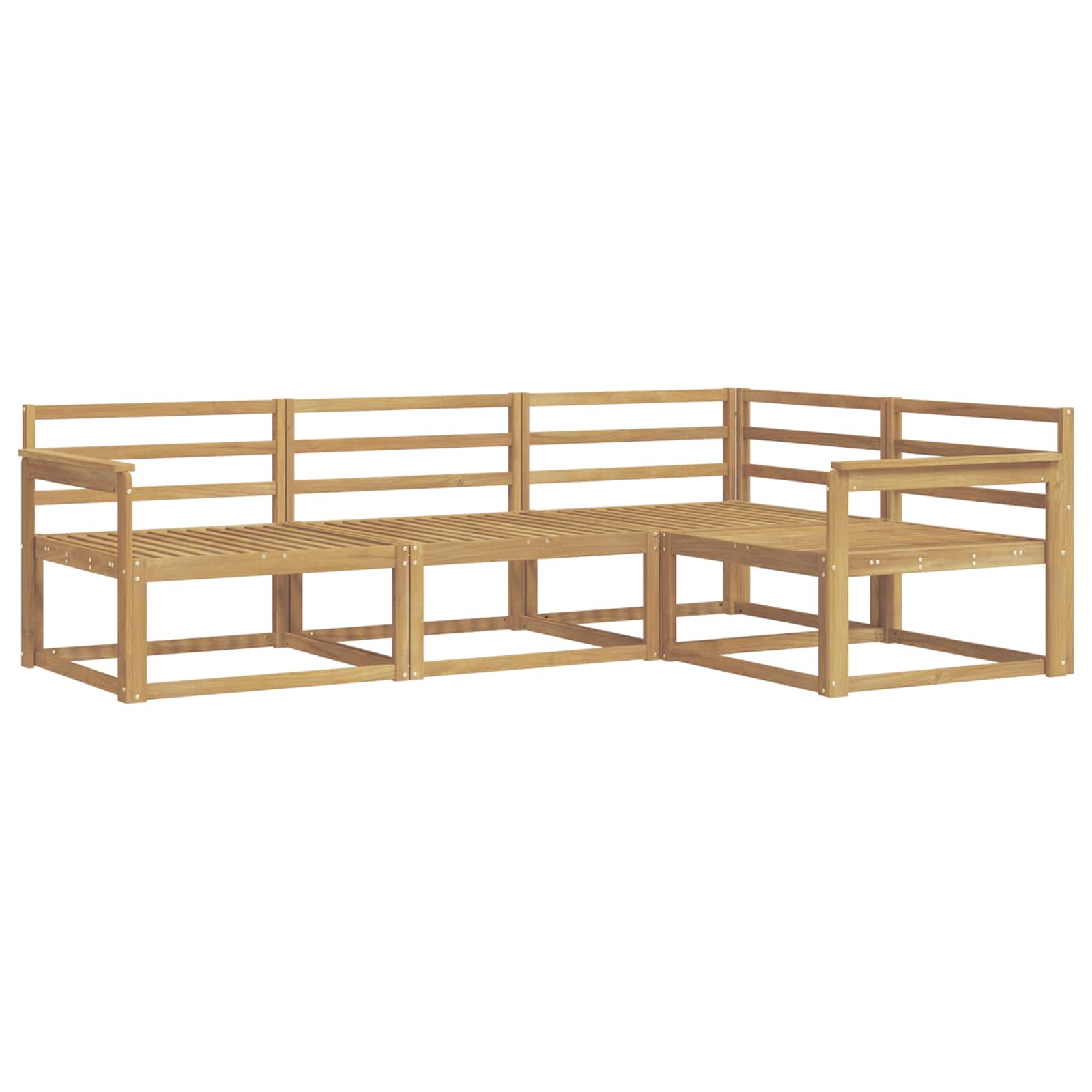 Σειρά Καναπέ Εξωτερικού 4 pcs Λευκό 247,5 x 168,5 x 73 εκ - Pakobazaar