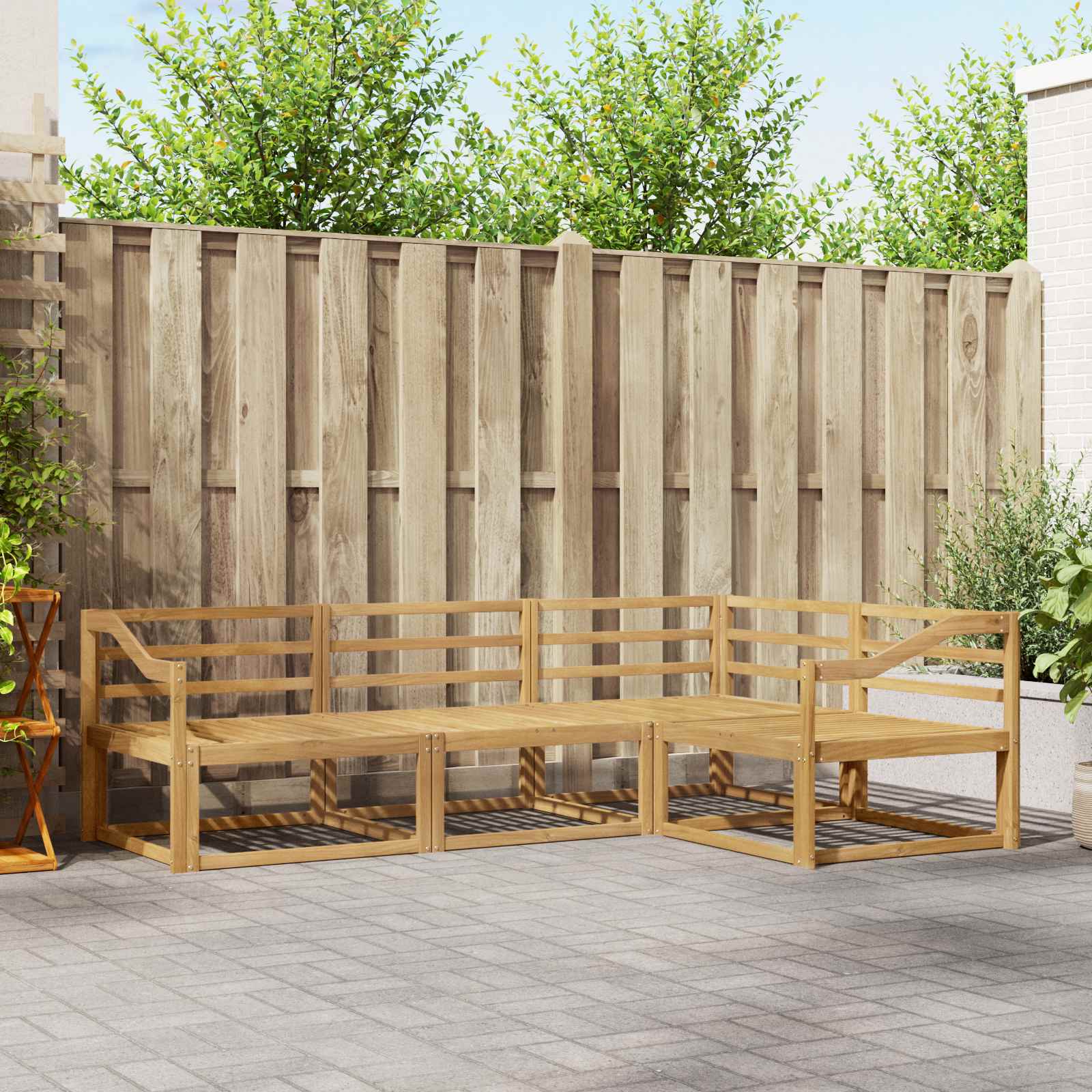 Σειρά Καναπέ Εξωτερικού 4 pcs Λευκό 245,5 x 166,5 x 73 εκ - Pakobazaar