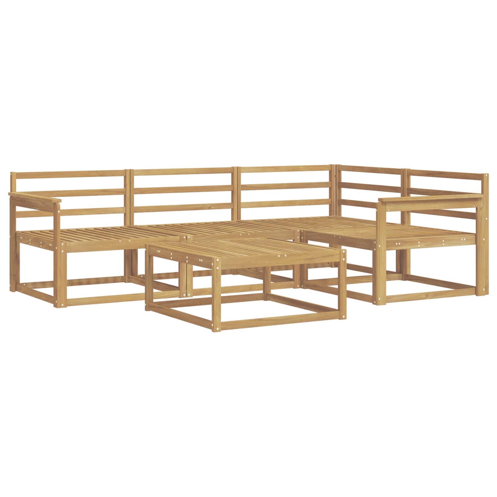 Σειρά Καναπέ Εξωτερικού 5 pcs Λευκό 79 x 79 x 37 εκ - Pakobazaar