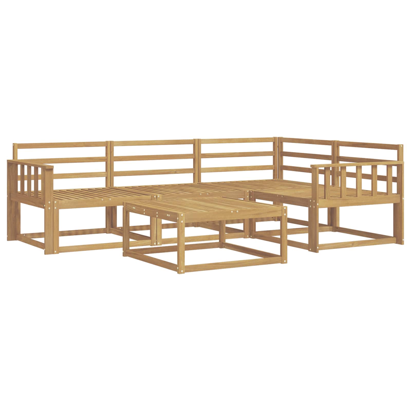 Σειρά Καναπέ Εξωτερικού 5 pcs Λευκό 79 x 79 x 37 εκ - Pakobazaar