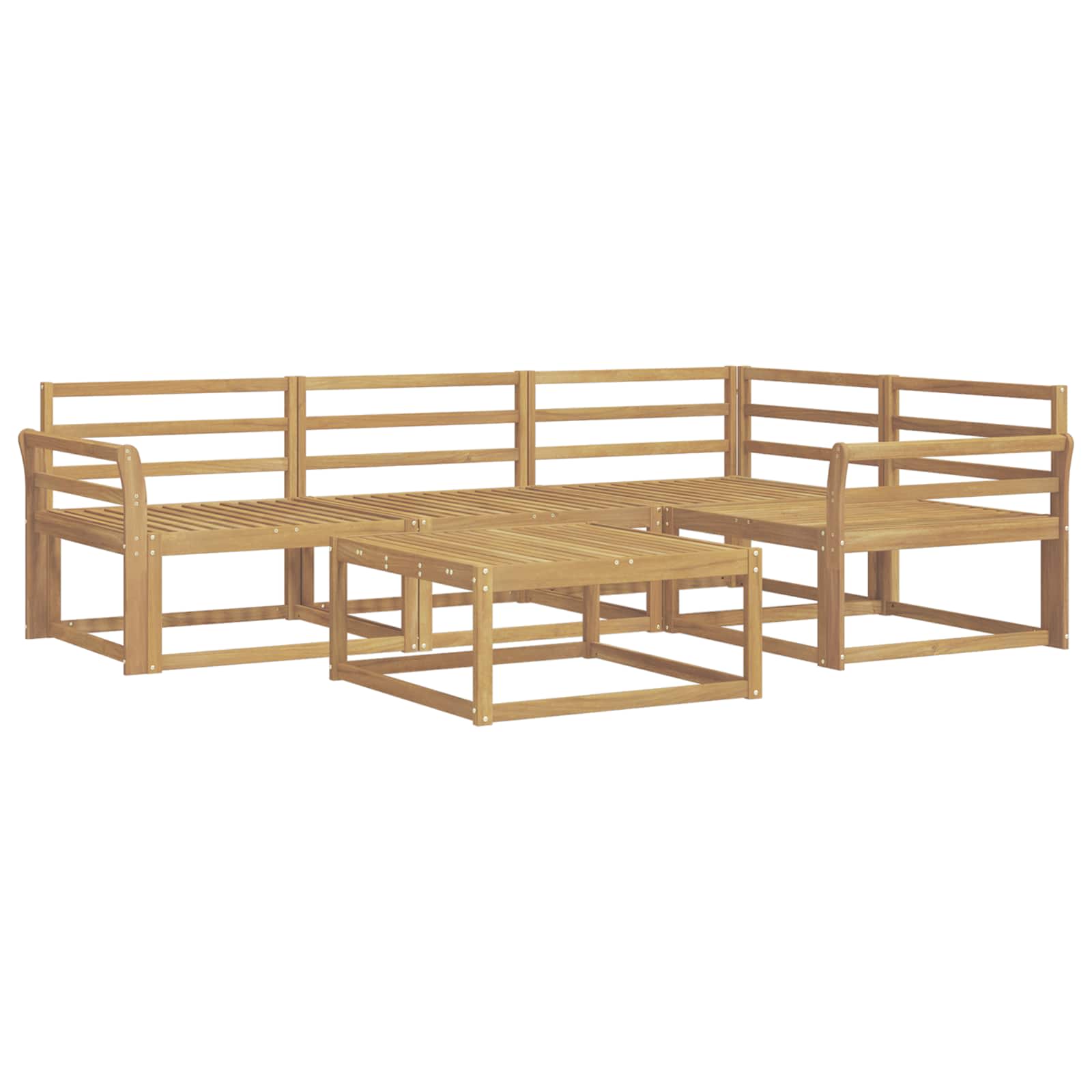 Σειρά Καναπέ Εξωτερικού 5 pcs Λευκό 79 x 79 x 37 εκ - Pakobazaar
