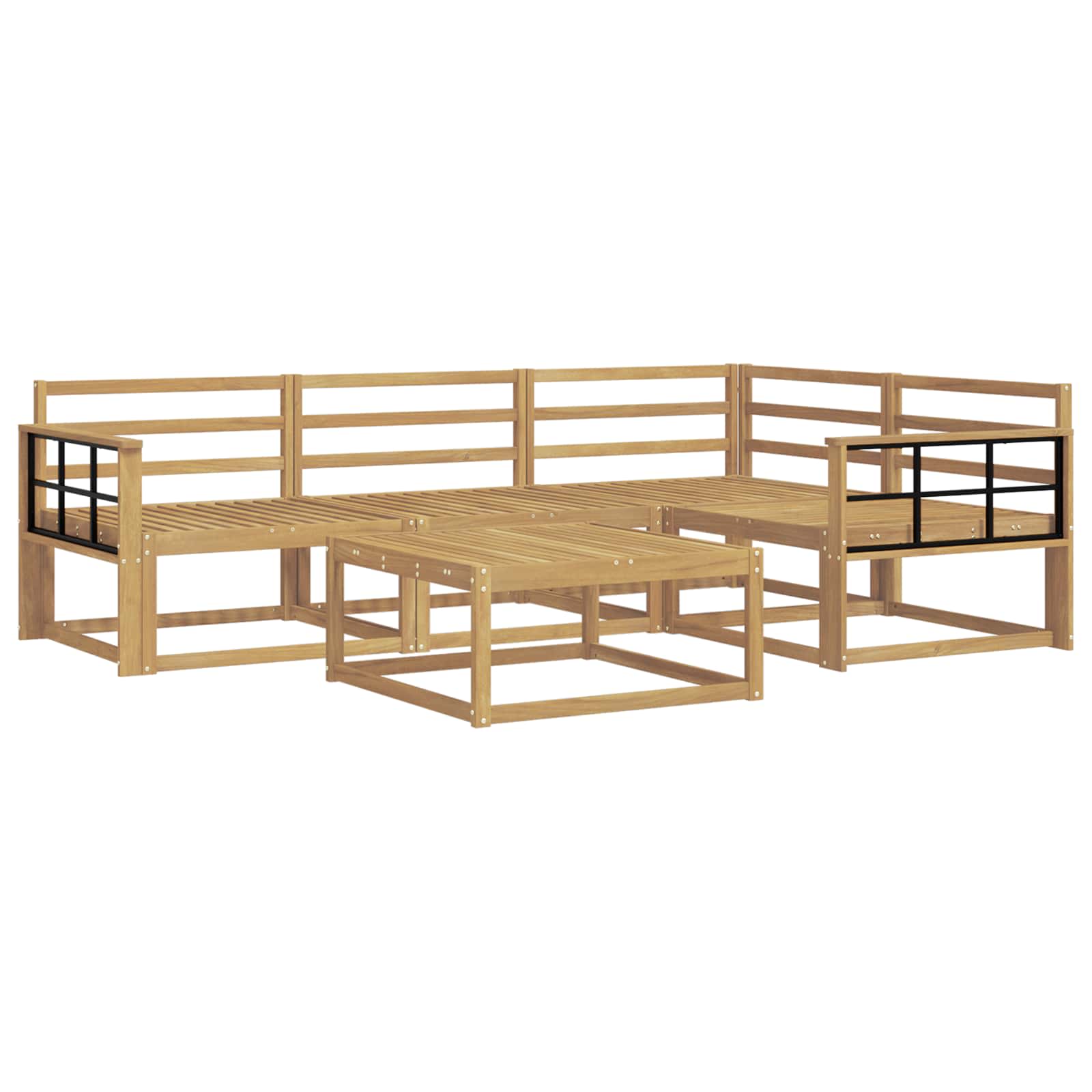 Σειρά Καναπέ Εξωτερικού 5 pcs Λευκό 79 x 79 x 37 εκ - Pakobazaar