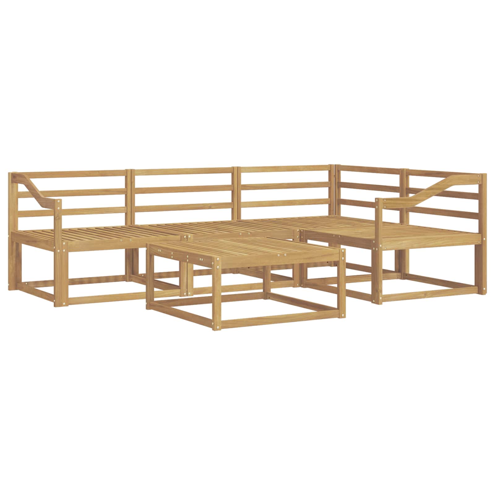 Σειρά Καναπέ Εξωτερικού 5 pcs Λευκό 79 x 79 x 37 εκ - Pakobazaar