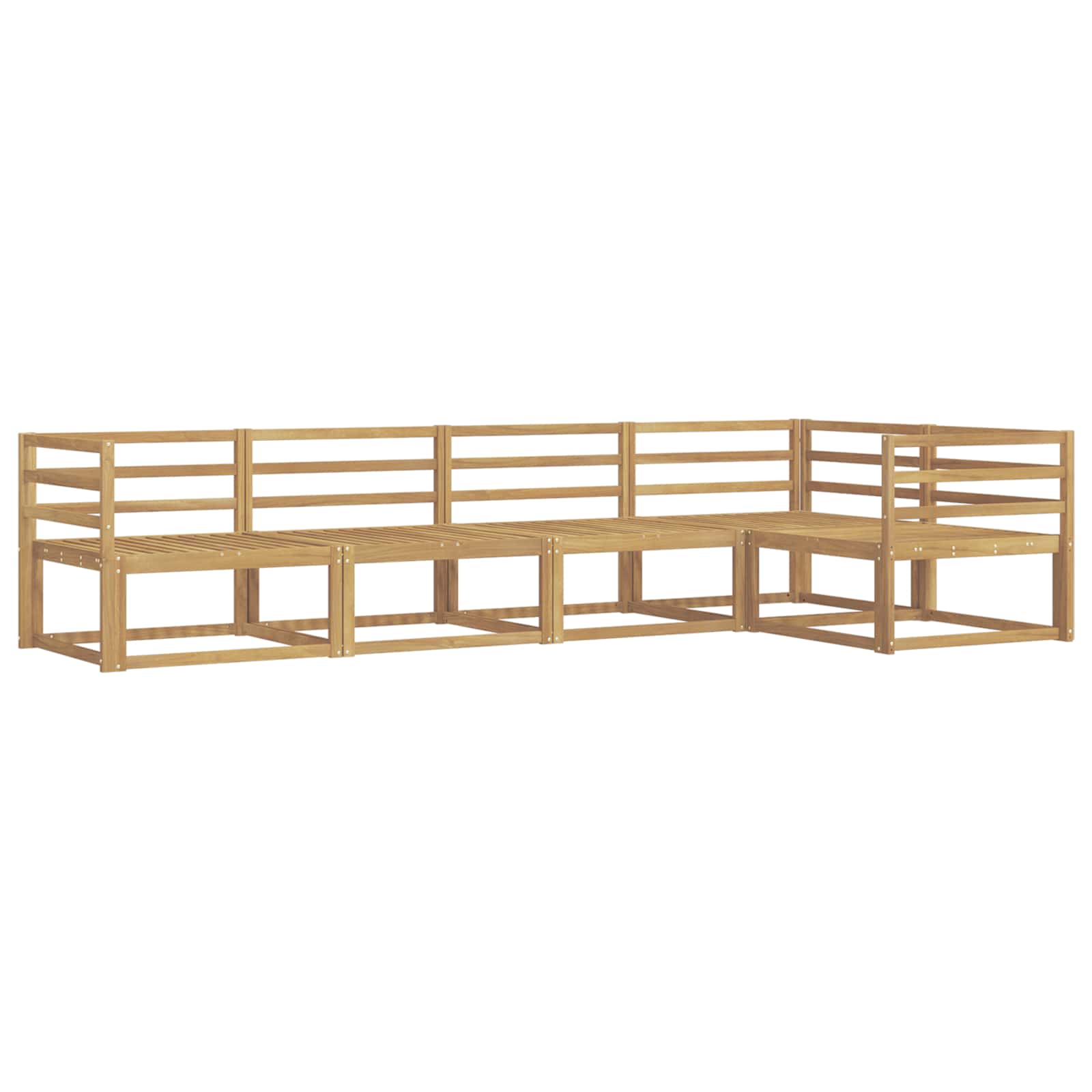 Σειρά Καναπέ Εξωτερικού 5 pcs Λευκό 325 x 166,5 x 73 εκ - Pakobazaar