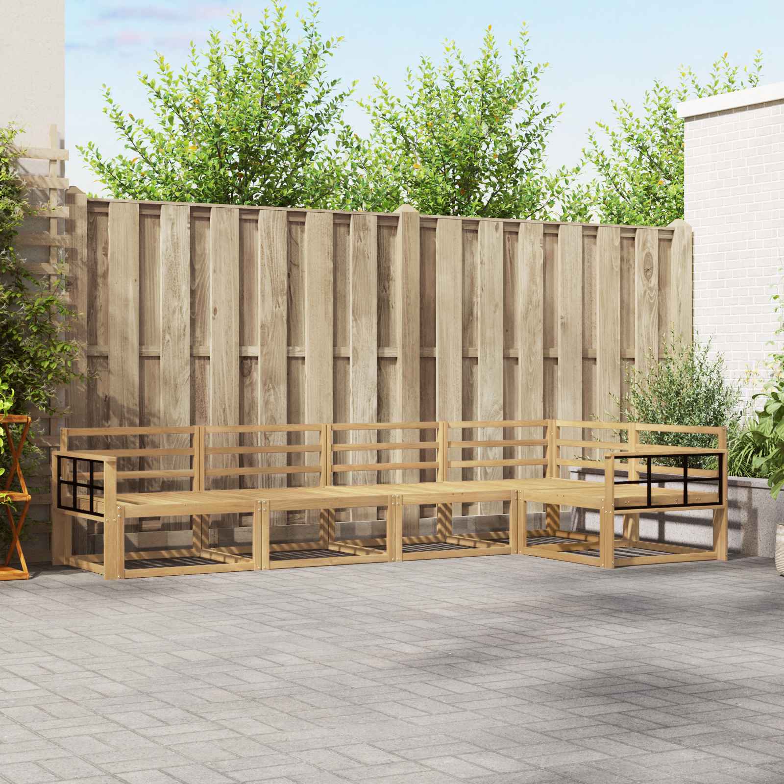 Σειρά Καναπέ Εξωτερικού 5 pcs Λευκό 327 x 168,5 x 73 cm - Pakobazaar