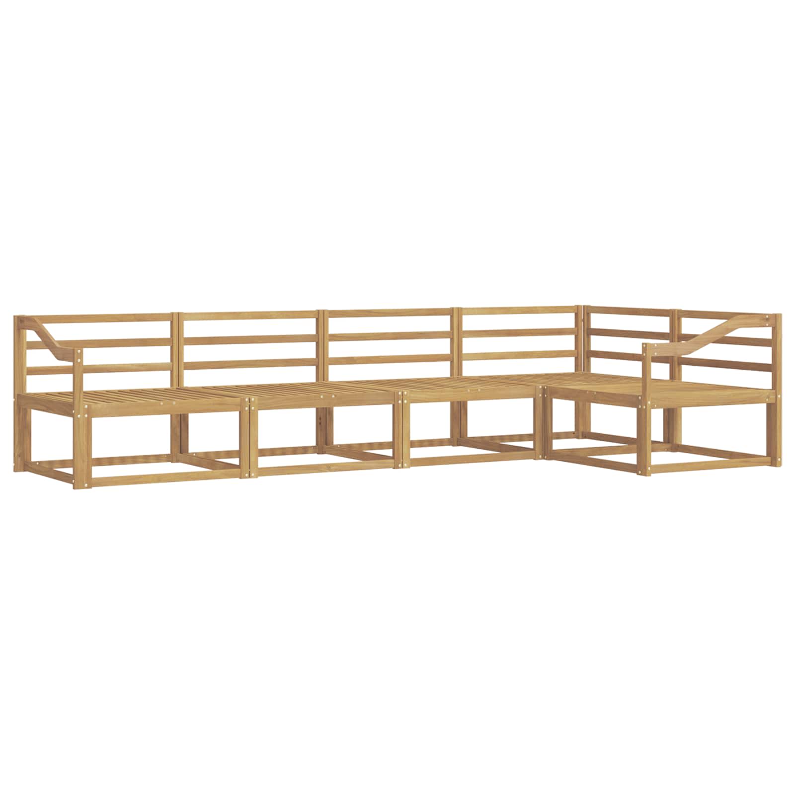Σειρά Καναπέ Εξωτερικού 5 pcs Λευκό 325 x 166,5 x 73 εκ - Pakobazaar