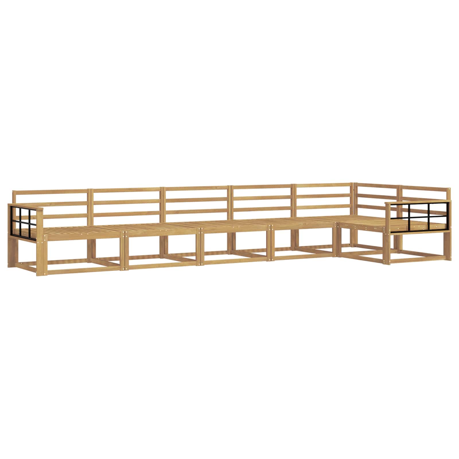 Σειρά Καναπέ Εξωτερικού 6 pcs Λευκό 406 x 168,5 x 73 εκ. - Pakobazaar
