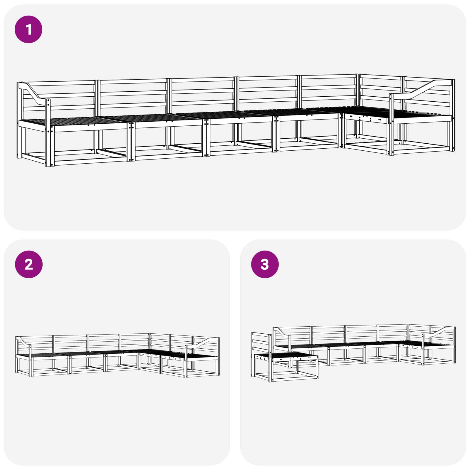 Σειρά Καναπέ Εξωτερικού 6 pcs Λευκό 404 x 166,5 x 73 εκ. - Pakobazaar