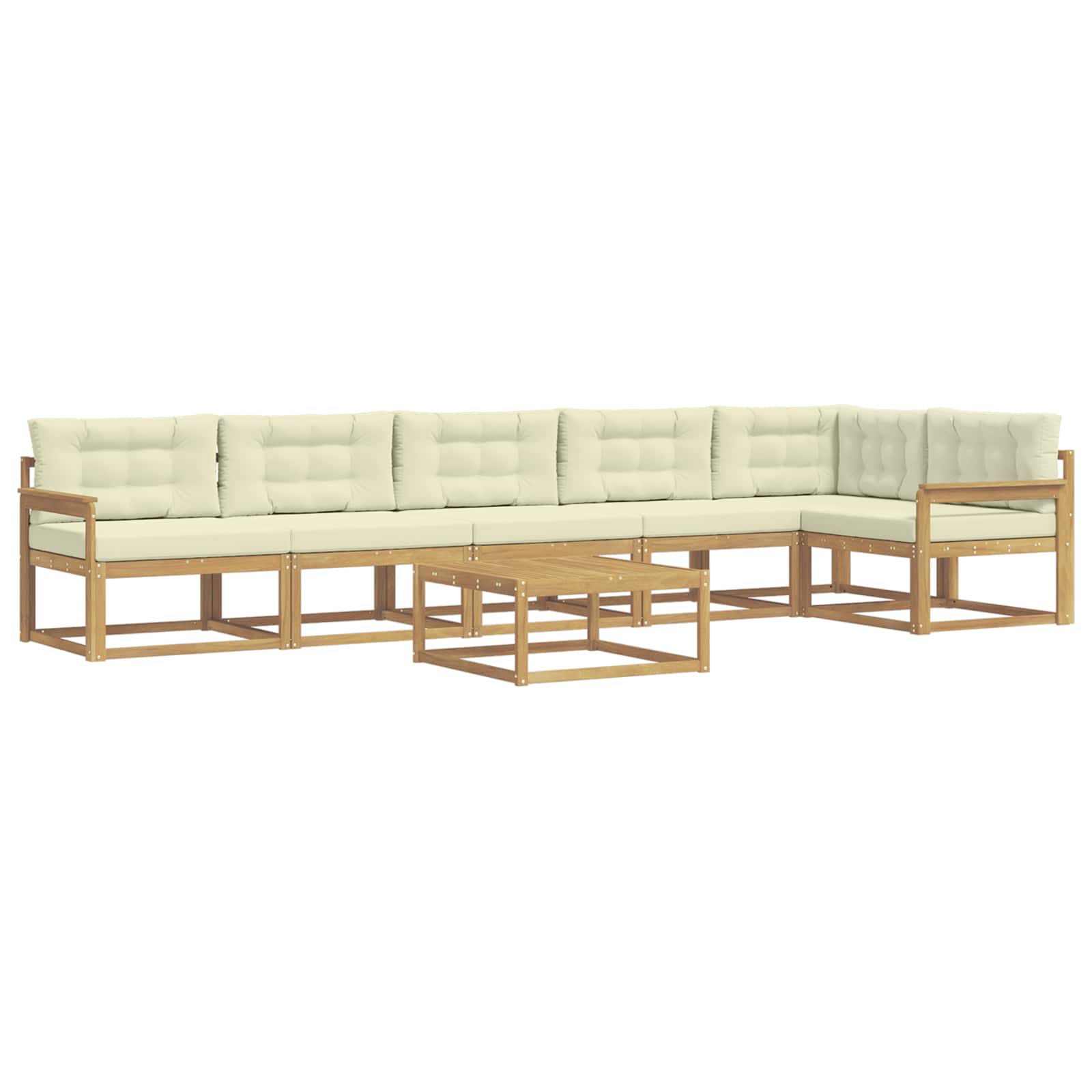 Σειρά Καναπέ Εξωτερικού 7 pcs Λευκό και Κρεμ 79 x 79 x 37 εκ - Pakobazaar