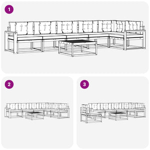 Σειρά Καναπέ Εξωτερικού 7 pcs Λευκό και Μπεζ 79 x 79 x 37 εκ - Pakobazaar