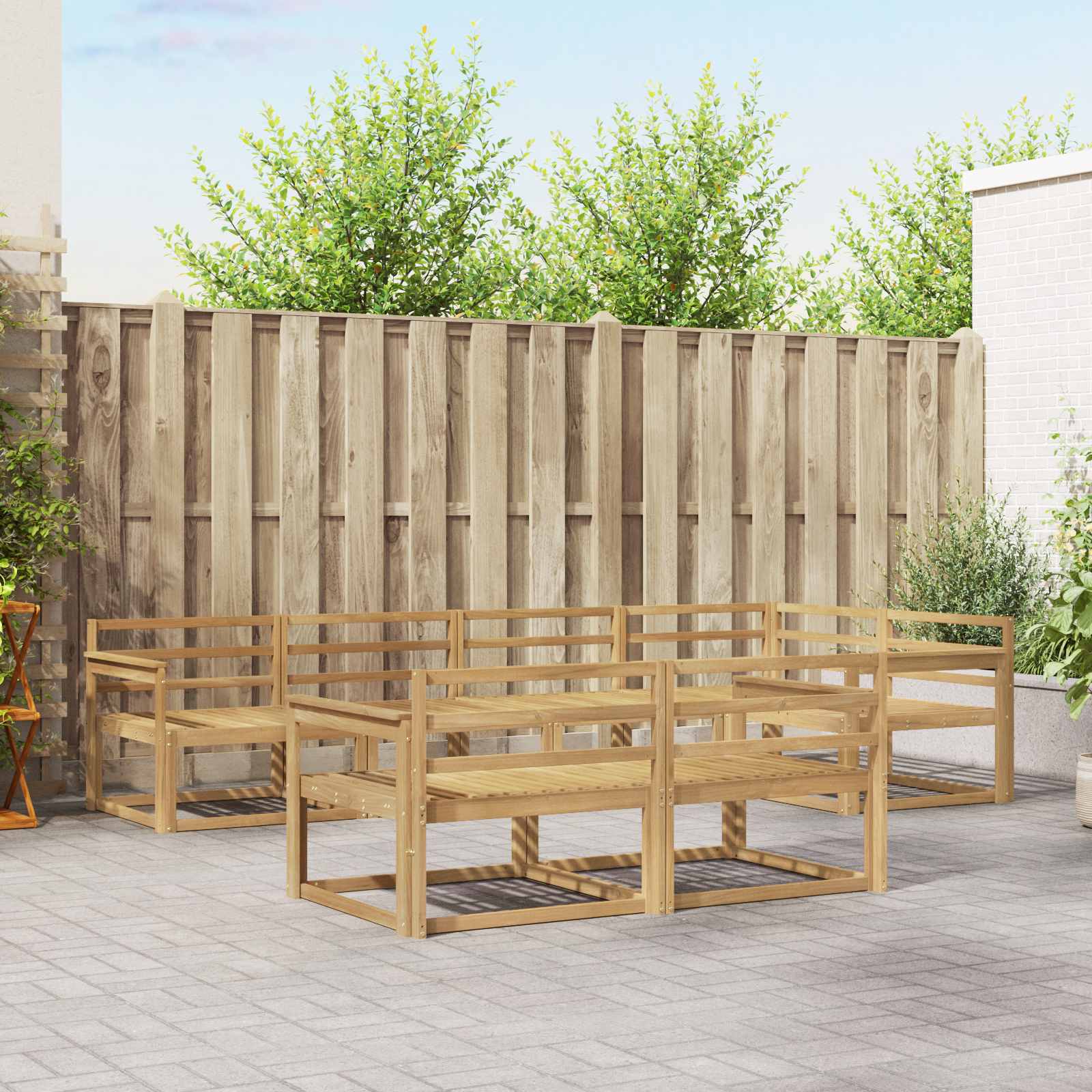 Σειρά Καναπέ Εξωτερικού 8 pcs Λευκό 327 x 168,5 x 73 cm - Pakobazaar