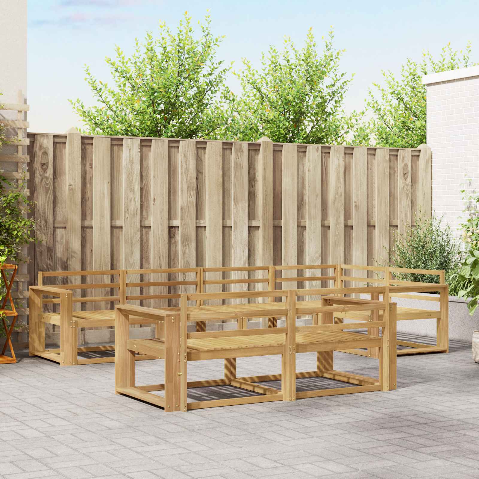 Σειρά Καναπέ Εξωτερικού 8 pcs Λευκό 331 x 172,5 x 73 cm - Pakobazaar