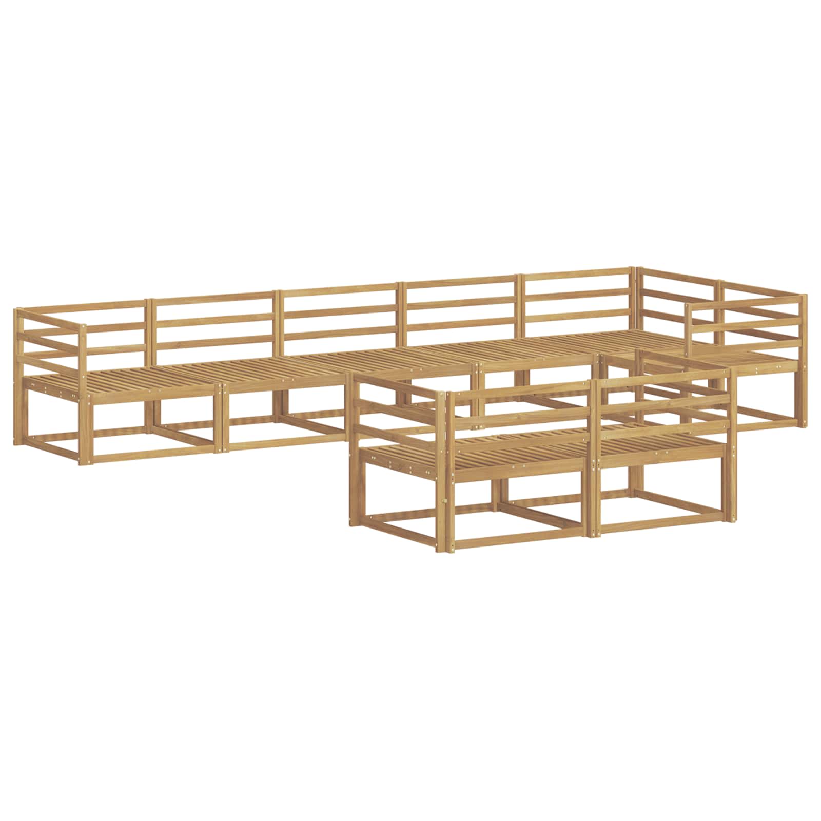 Σειρά Καναπέ Εξωτερικού 8 pcs Λευκό 404 x 166,5 x 73 εκ. - Pakobazaar