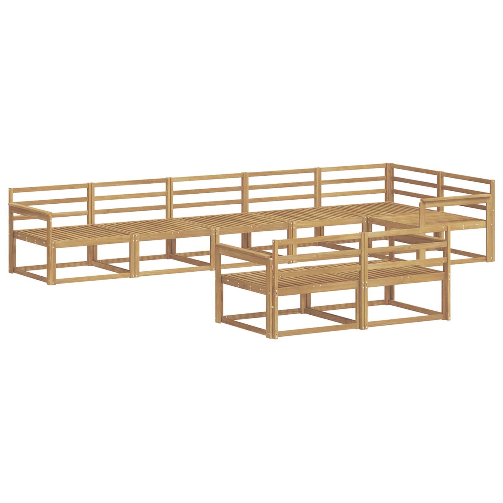 Σειρά Καναπέ Εξωτερικού 8 pcs Λευκό 406 x 168,5 x 73 εκ. - Pakobazaar