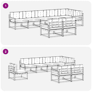Σειρά Καναπέ Εξωτερικού 6 pcs Άσπρο και Ανθρακί Πολυεστέρας - Pakobazaar