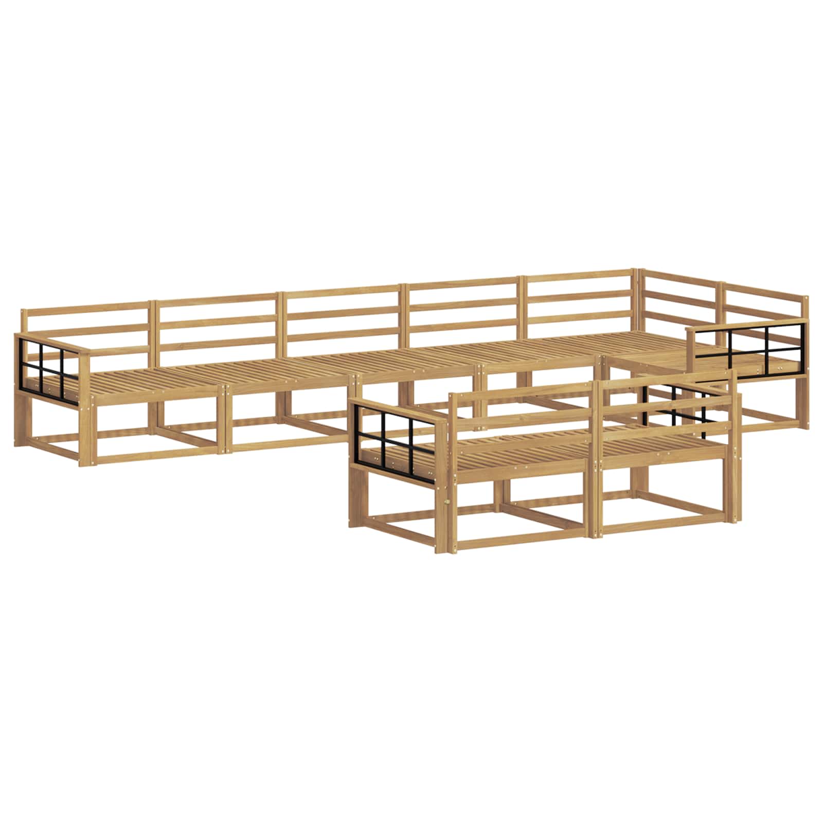 Σειρά Καναπέ Εξωτερικού 8 pcs Λευκό 406 x 168,5 x 73 εκ. - Pakobazaar
