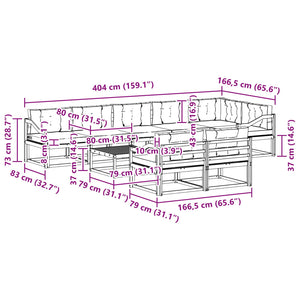 Σειρά Καναπέ Εξωτερικού 9 pcs Λευκό και Μπεζ 79 x 79 x 37 εκ - Pakobazaar