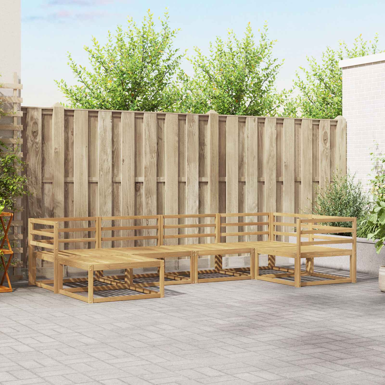 Σειρά Καναπέ Εξωτερικού 6 pcs Λευκό 325 x 166,5 x 73 εκ - Pakobazaar