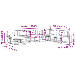 Σειρά Καναπέ Εξωτερικού 8 pcs Λευκό και Μπεζ - Pakobazaar